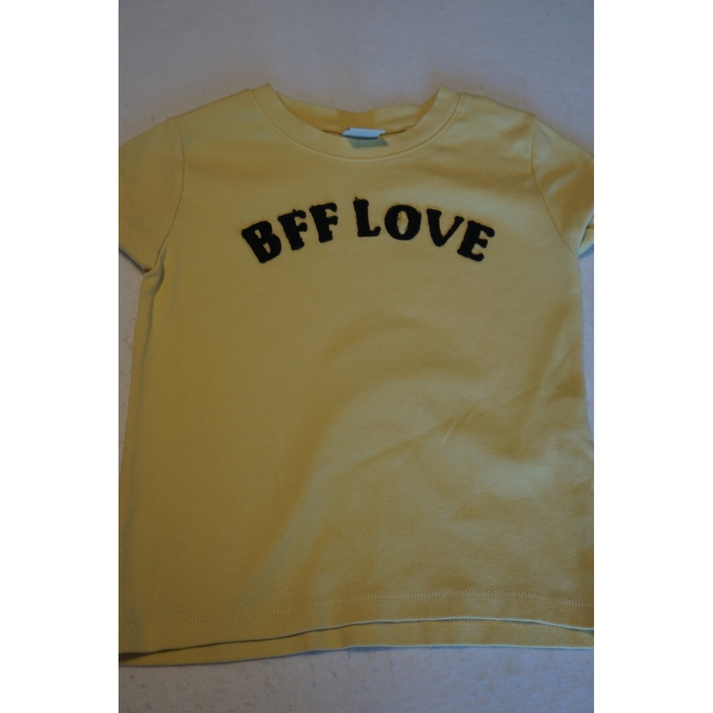Zara Kids Girls Yellow BFF LOVE Graphic T-Shirt Size 11/12 Years 148cm
